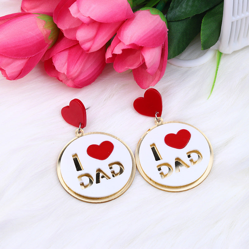 Wholesale Mother's Day Acrylic Heart Earrings